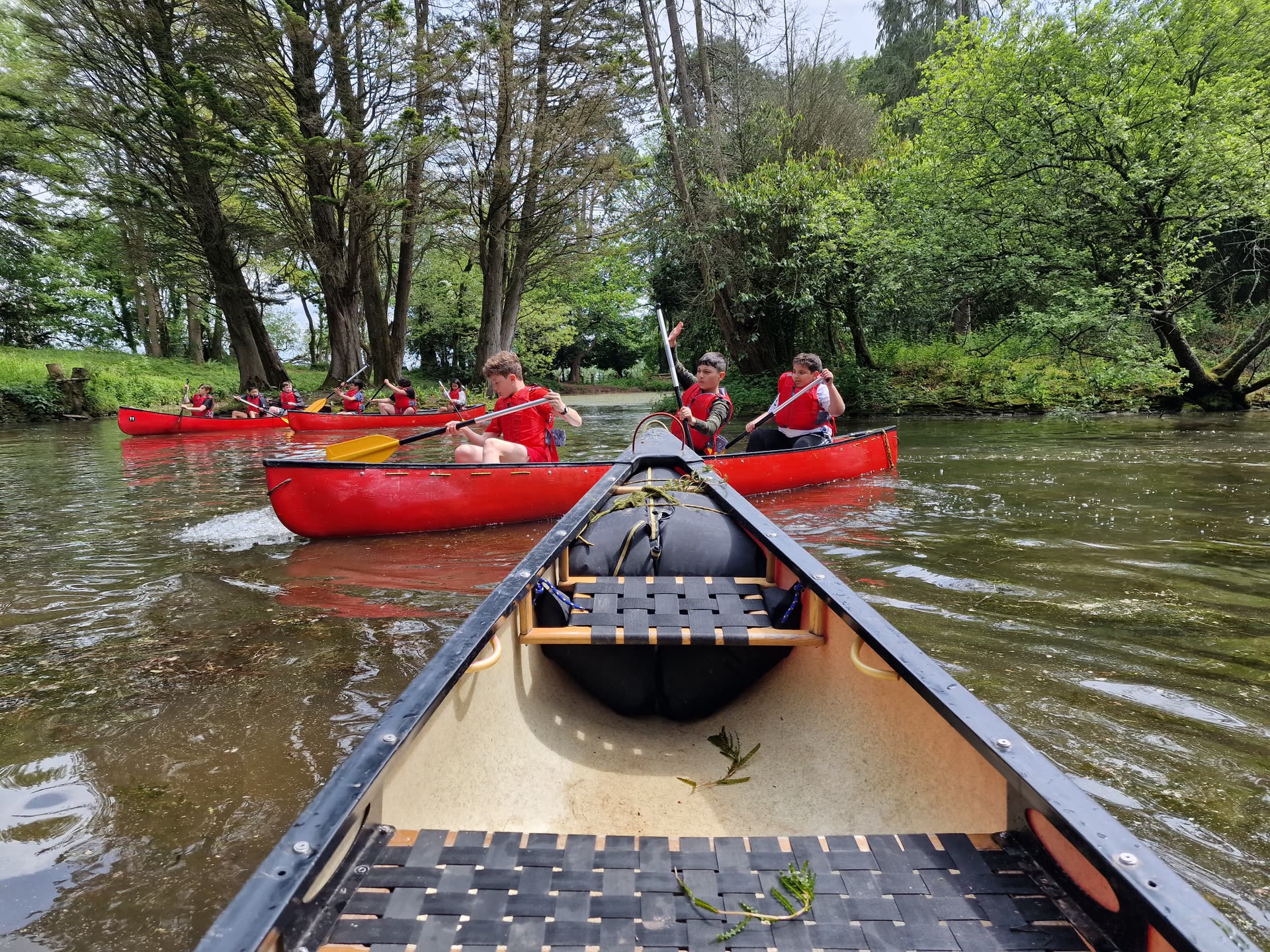Children raft building at Hilston Park